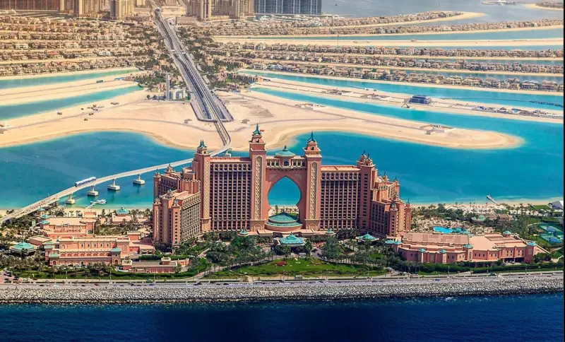 Atlantis The Palm and the Palm Jumeirah from the air