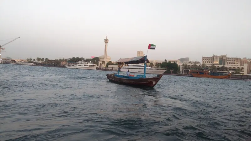 Wooden boat in the old port of Dibba on the east coast