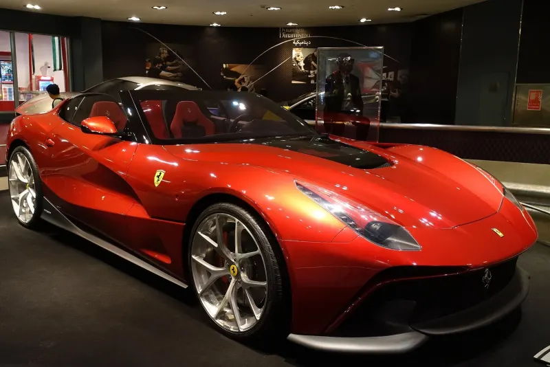 Ferrari on display in the Galleria Ferrari at Ferrari World Abu Dhabi