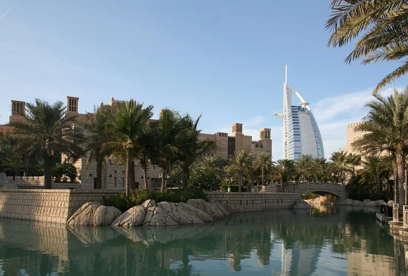Canal of Madinat Jumeirah with the Burj Al Arab behind