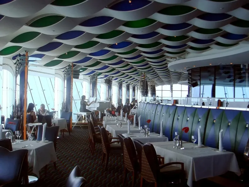 Dining room of Al Muntaha at the top of the Burj Al Arab