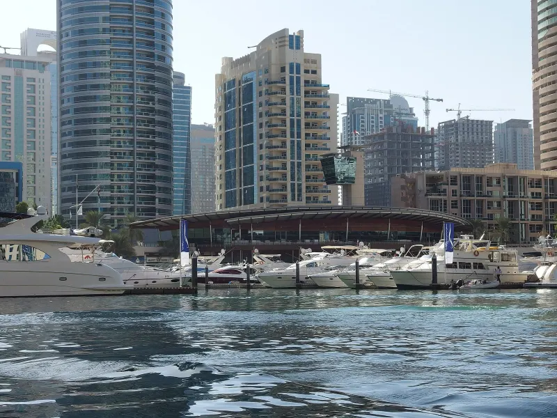 Motor yachts at the Dubai Marina Yacht Club