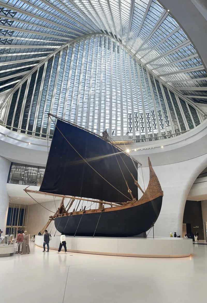 Bronze Age Magan boat replica in Zayed National Museum