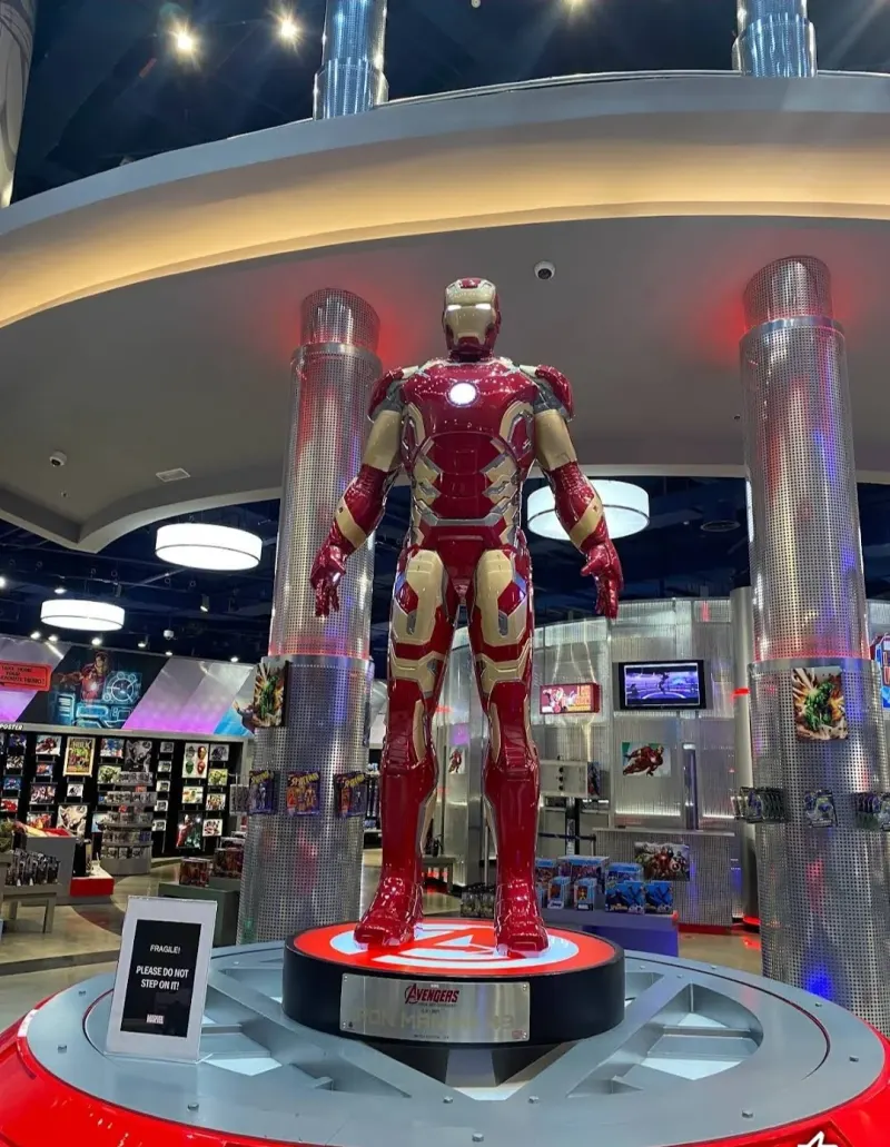 Iron Man figure in the MARVEL zone of IMG Worlds of Adventure