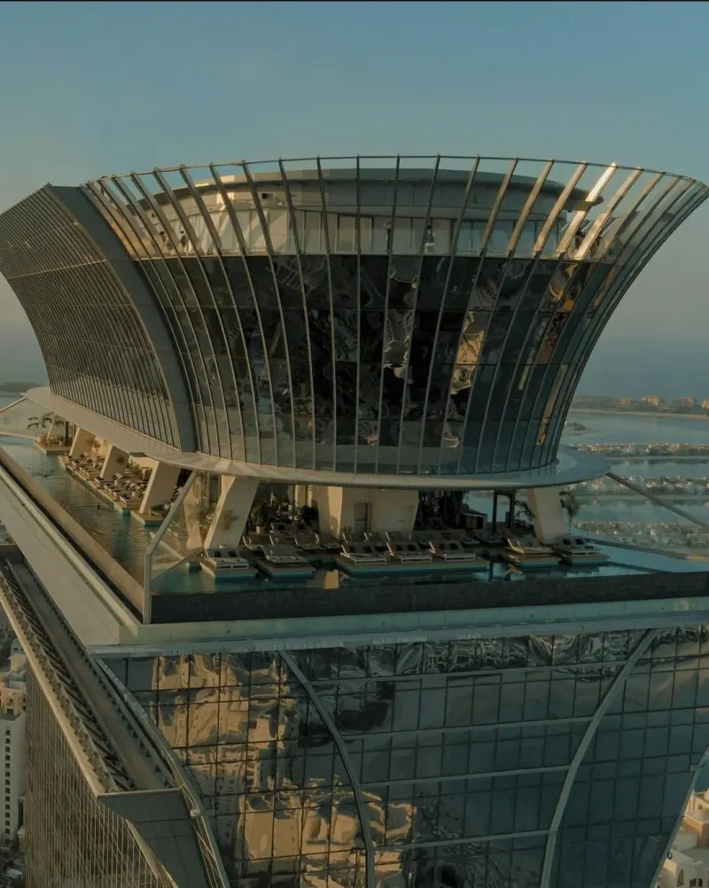 Top of The Palm Tower with the observation deck of The View